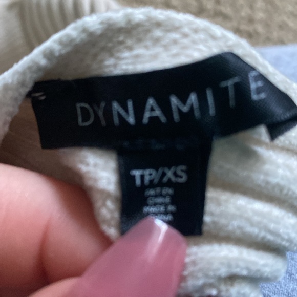 Nice, beige, fuzzy, crop top - Picture 3 of 3